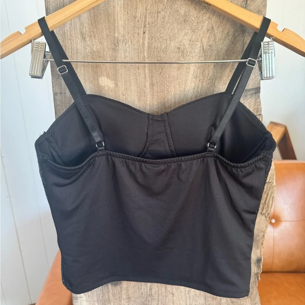 No Boundaries Black Lace Bustier Top - Picture 10 of 11